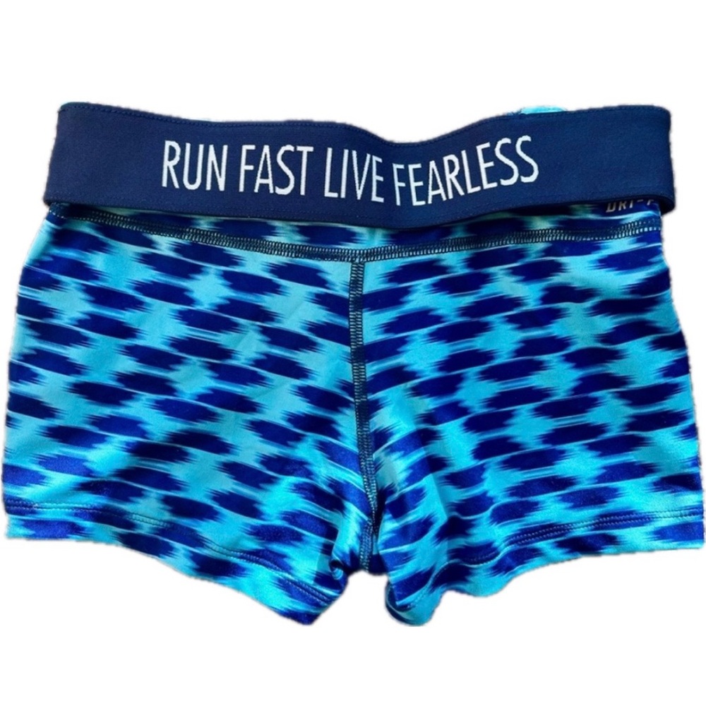 Nike Run Fast Live Fearless Tight Shorts Blue XS Low Rise Waist y2k